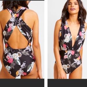 ModCloth Lauren Floral One Piece Bathing Suit Sz S